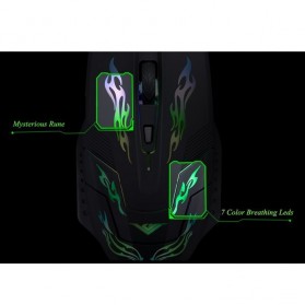 Rajfoo i5 Optical Wired USB Gaming Mouse 4 Shift DPI with LED Light - Black - 9