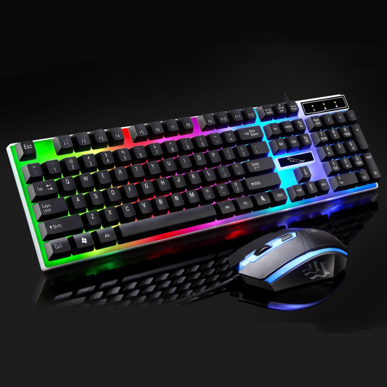 Leopard G21 Gaming Keyboard RGB LED with Mouse Black