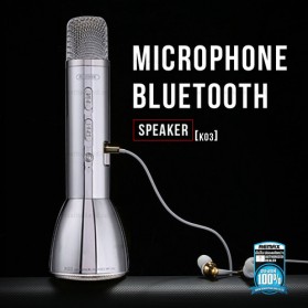 Remax Karaoke Mikrofon Speaker Bluetooth - RMK-K03 - Silver - 2