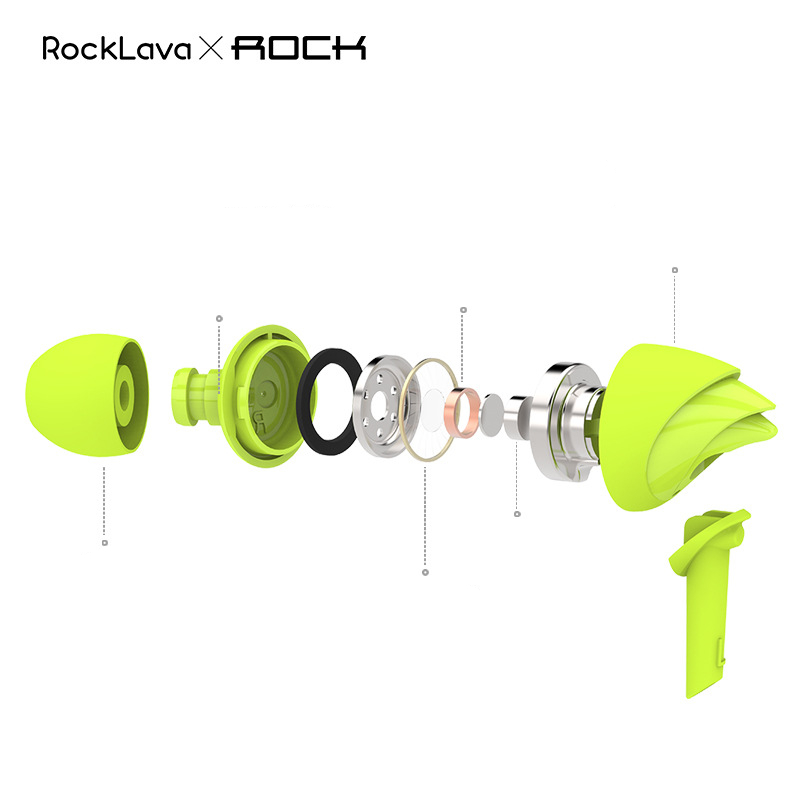 Rock Lava HiFi Earphone dengan Mic - Y1 - Black 