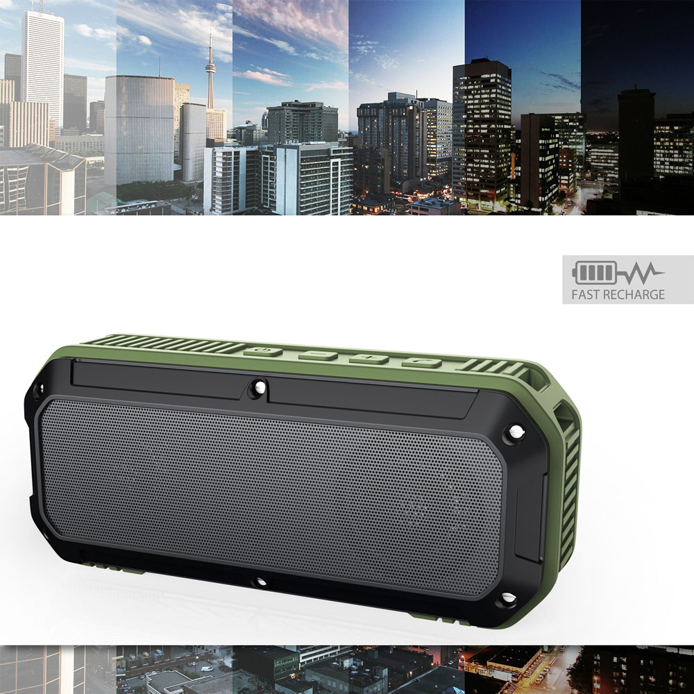 Aukey Outdoor Waterproof Stereo Bluetooth Speaker Dual 3W 