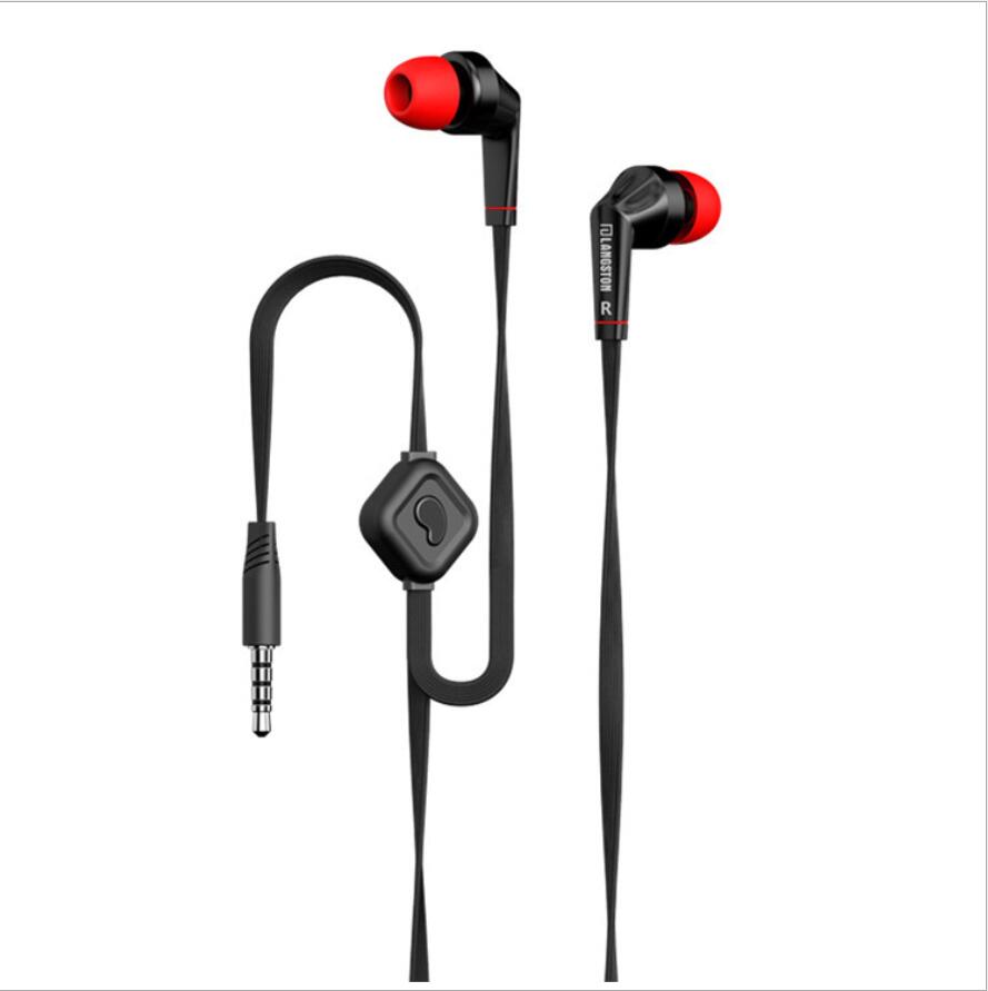 Langsdom Earphones Bass dengan Mic - Black 