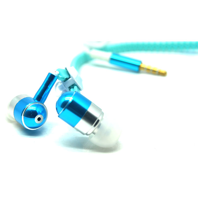 Earphone Zipper Glow in The Dark with Microphone - Green 