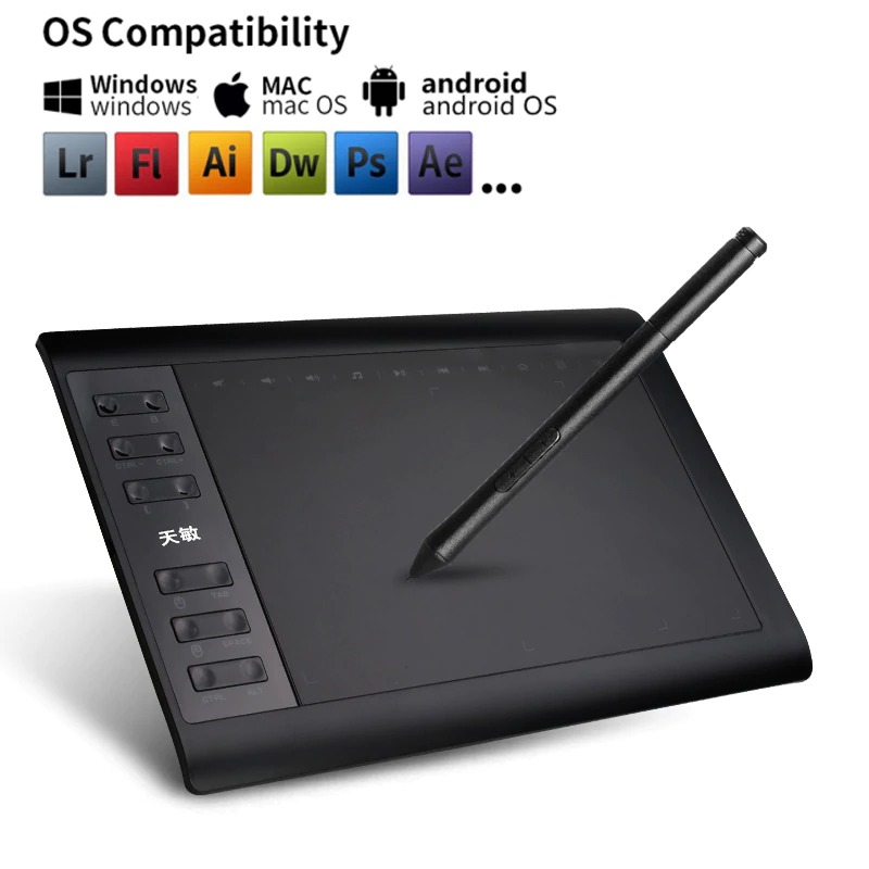 10moons Graphics Digital Drawing Tablet With Stylus Pen G10 Black Jakartanotebook Com