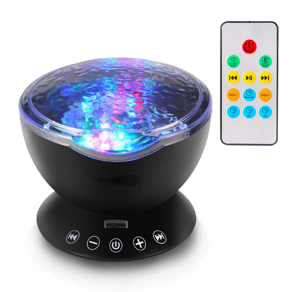 Speaker Proyektor Lampu  LED  dengan Remote  Control Black 