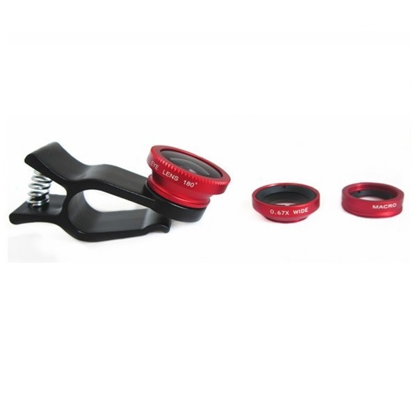 Lesung Universal Clip Lens Fisheye 3 in 1 (180 Degree 