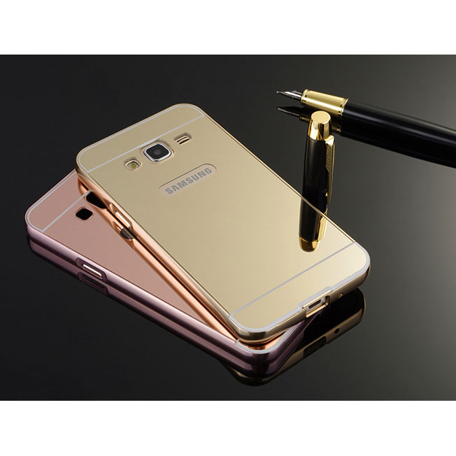 Aluminium Bumper with Mirror Back Cover for Samsung Galaxy 