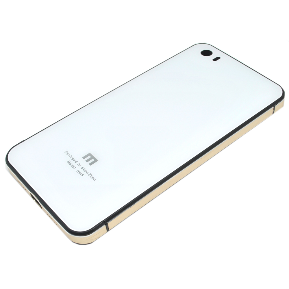 Aluminium Tempered Glass Hard Case for Xiaomi Mi5 - White 