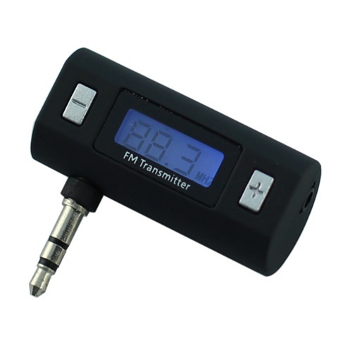 Mini Car FM Transmitters 3.5mm Jack Plug Handsfree - Black  