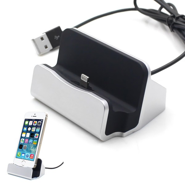 Lightning Dock Charging iPhone 5/6 - Silver 