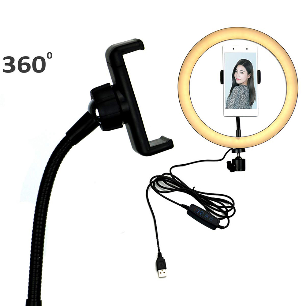 Gambar produk TaffSTUDIO Lampu Halo Ring Light LED Kamera 12W 8 Inch with Smartphone Holder - RL-21