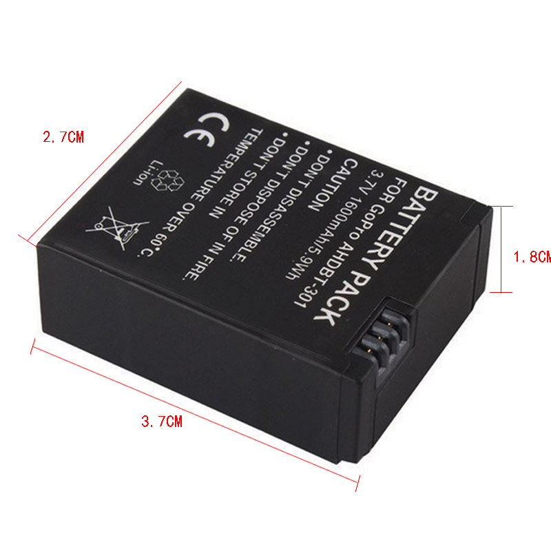 Battery Replacement 1680mAh for GoPro HD Hero 3 - AHDBT 