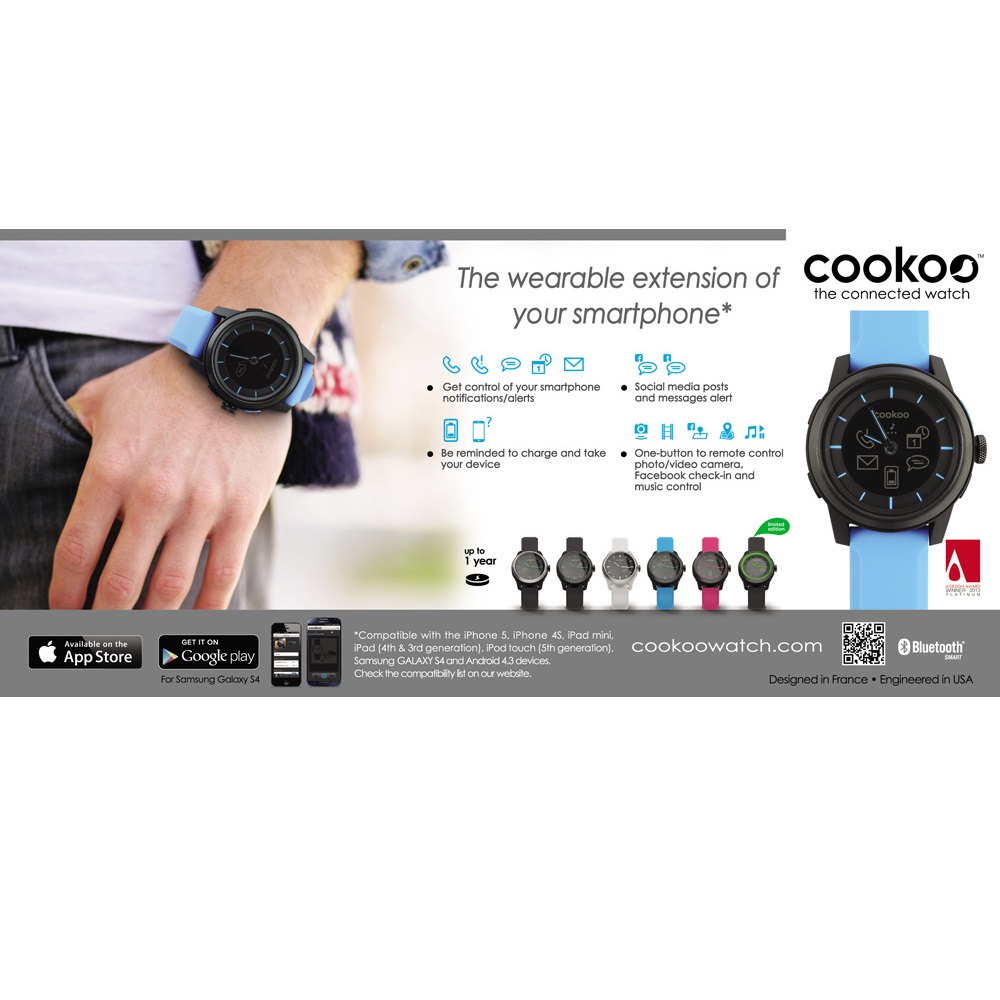 Cookoo Watch For Iphone 54s Ipad Ipod Galaxy S4 Black