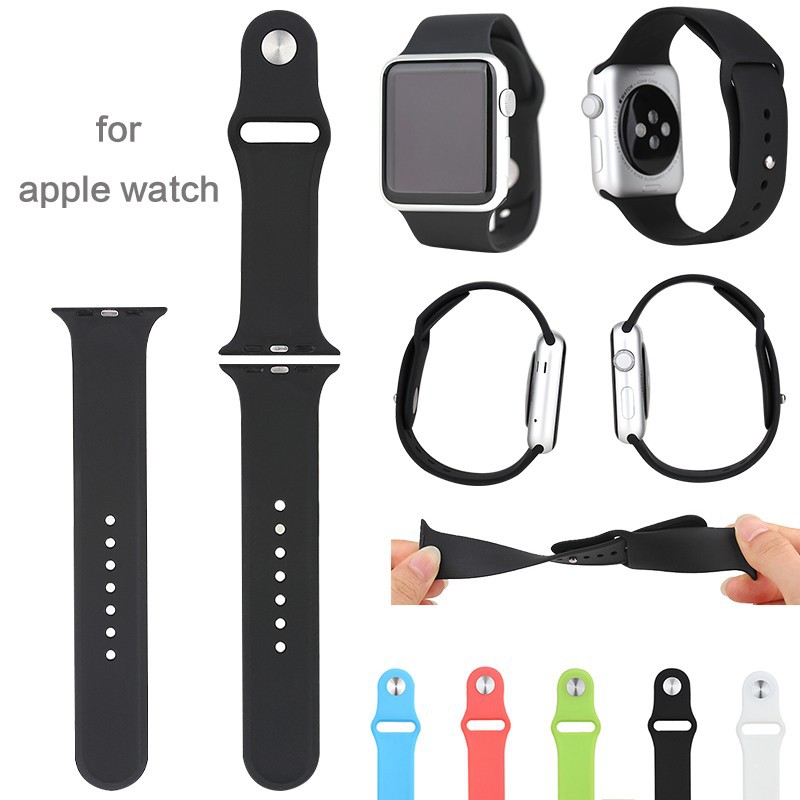 Band Silikon untuk Apple Watch 42mm Series 1 & 2 - Black 