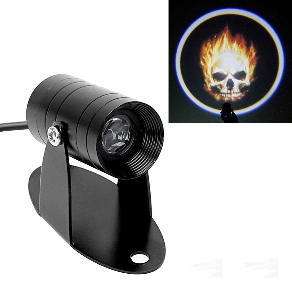 Lampu  Belakang Motor  3D LED  Projector  Ghost Rider Black 