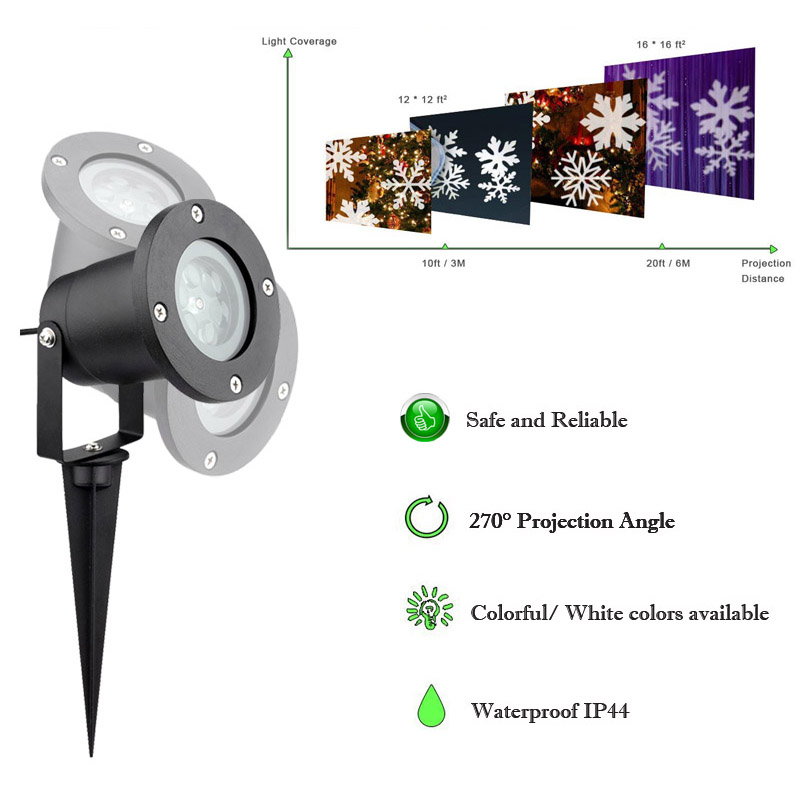 Lampu Proyektor Snowflake Taman Outdoor - Black 