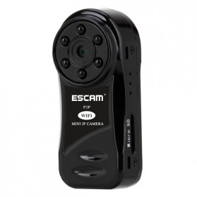 Escam Thumb QM10 Mini WiFi IP Camera CCTV HD 720P - Black - 1