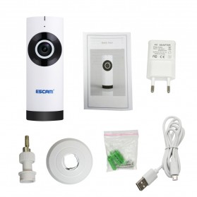 ESCAM Moai QP110 Panoramic Fisheye Wireless IP Camera CCTV 1/4 Inch CMOS 720P - White - 6