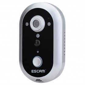 ESCAM Doorbell QF600 WiFi Mini IP Camera Surveillance CCTV 720P - Silver - 1