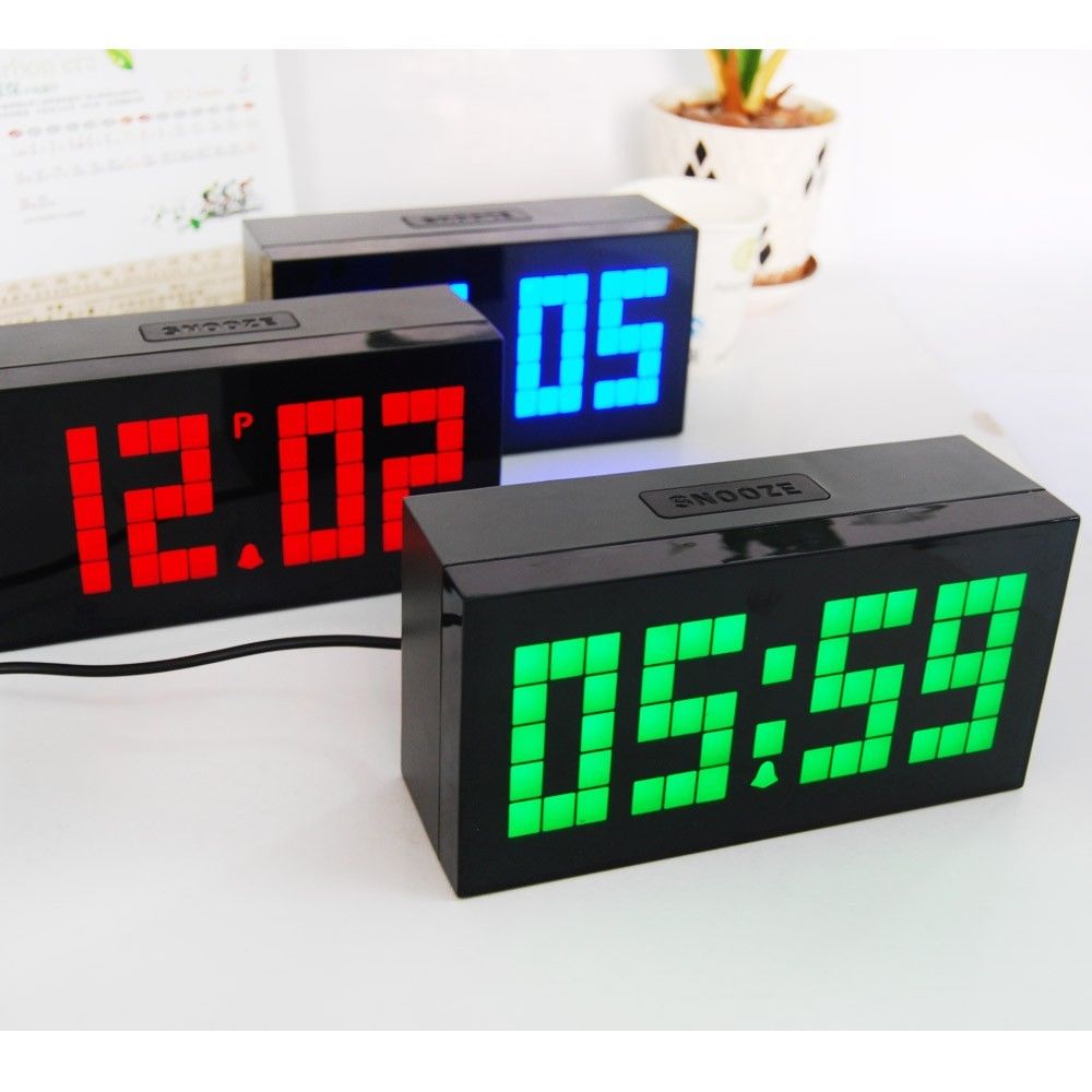 Digital Jumbo Led Wall Clock With Thermometer And Calendar Green Jakartanotebookcom