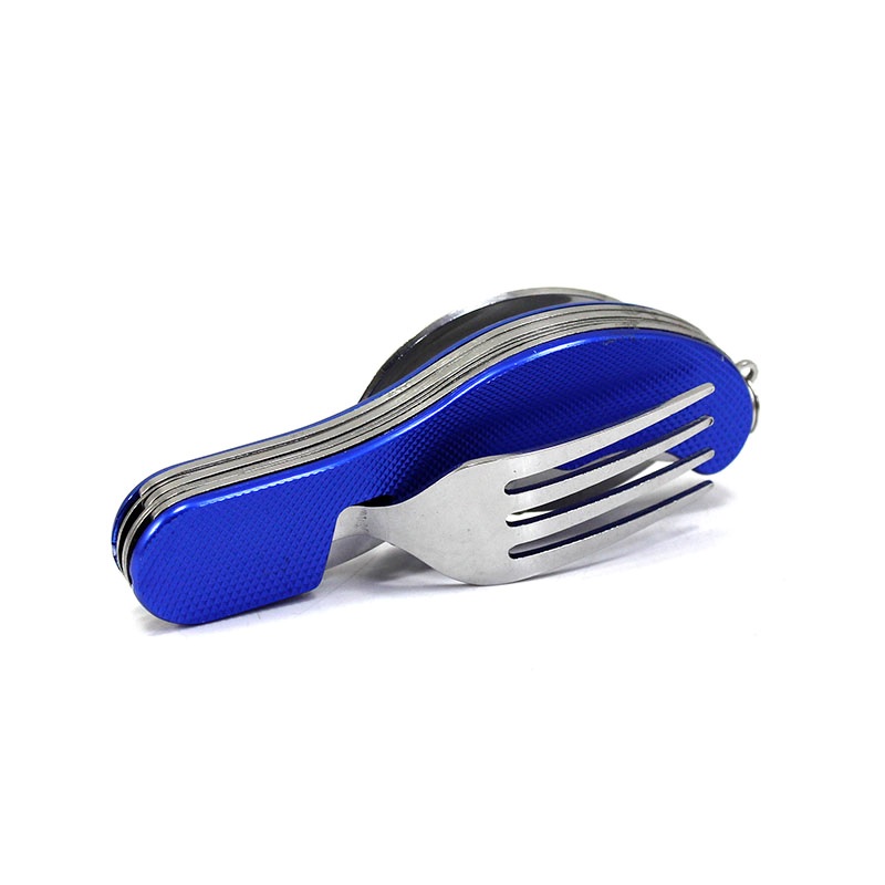 Aluminium Outdoor Camping Swiss Knife with Spoon and Fork 