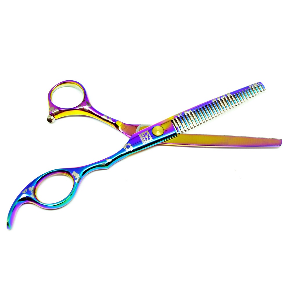 Cherry Color Hairdressing Cut Bangs Thinning Scissors 