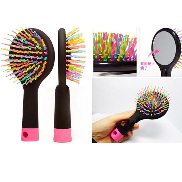 Rainbow Airbag Massage Comb Sisir Pijat - Black 