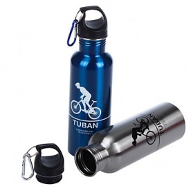 Botol Minum Olahraga Aluminium 400ml Dengan Karabiner - Silver - 3