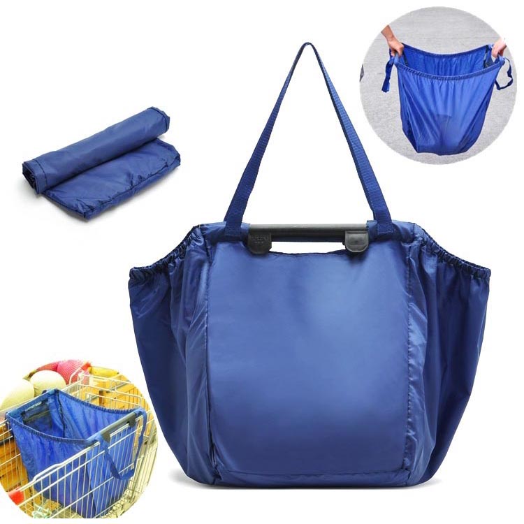  Tas  Belanja  Lipat  Trolley Shopping Bag Dark Blue 