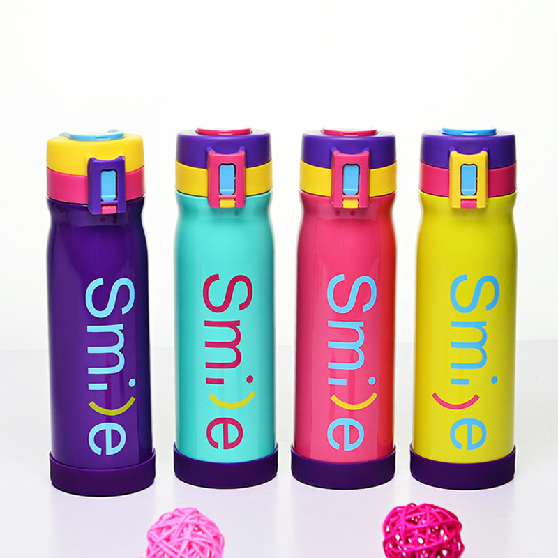  Botol  Minum Thermos  Stainless Steel My Smile 500ml Pink 