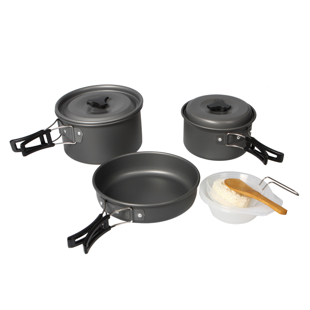 Panci Masak  Set Outdoor  11PCS Black JakartaNotebook com