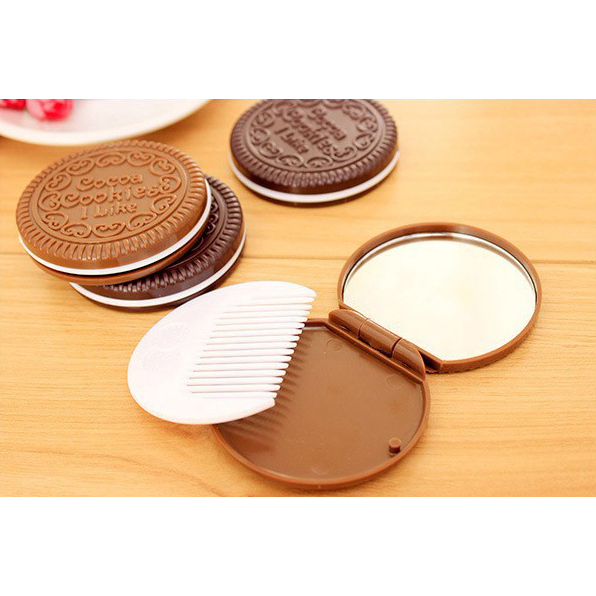 Cermin Make Up Desain Cookie - Brown - JakartaNotebook.com