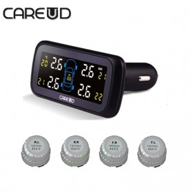 Careud Monitoring Tekanan Ban Mobil TPMS PSI BAR Diagnostic Tool with 4 External Sensor - Black - 1