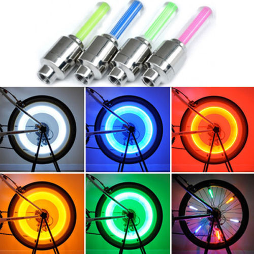 Bike Car Tyre Valve Caps Neon Light Lamp Wheel LED 1    pcs