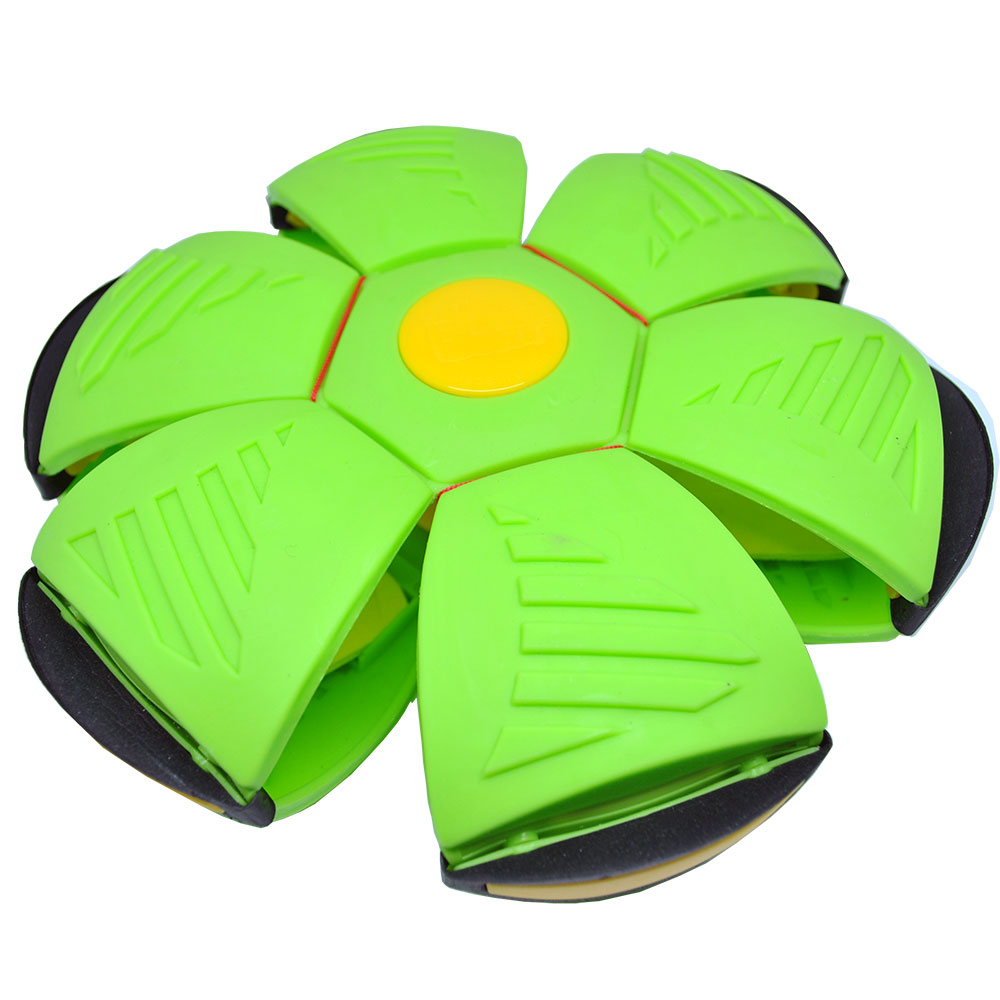 Flat Ball Disc Deformed Flying Frisbee to Ball Green 