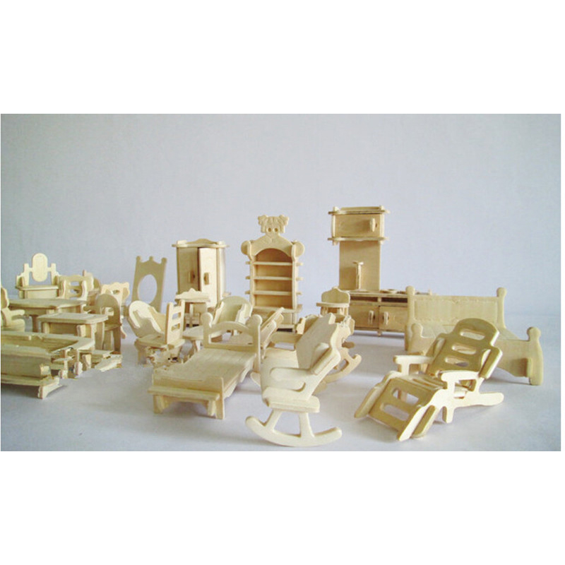 Furnitur Miniatur 3D  DIY 1 12 34 PCS Set Brown 