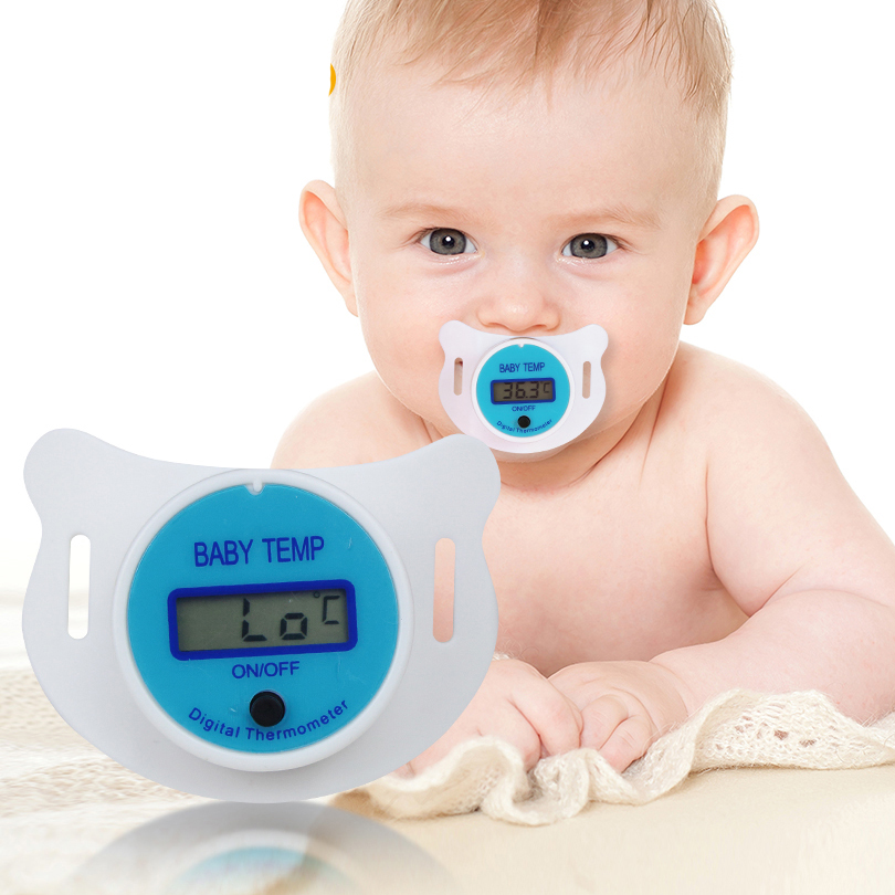 Dot Empeng Bayi  dengan LCD Thermometer Blue 