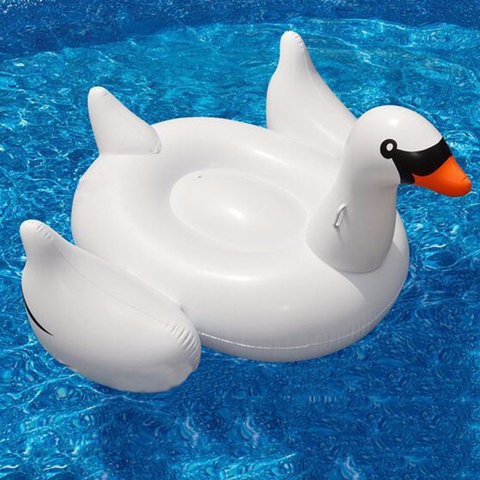 Pelampung Jumbo Model Angsa Giant Inflatable Swan Float White