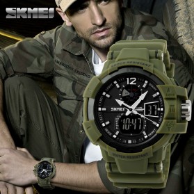 SKMEI Military Men Sport LED Watch Water Resistant 50m - AD1040 - Army Green - 8