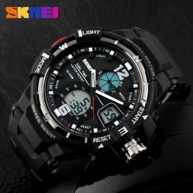 SKMEI Men Sport Analog LED Watch Water Resistant 50m - AD1148 - Black White - 6