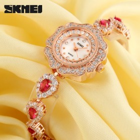 SKMEI Girl Fashion Stylis Diamond Bracelet Quartz Watch - 1199L - Rose Gold - 2