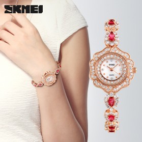 SKMEI Girl Fashion Stylis Diamond Bracelet Quartz Watch - 1199L - Rose Gold - 4