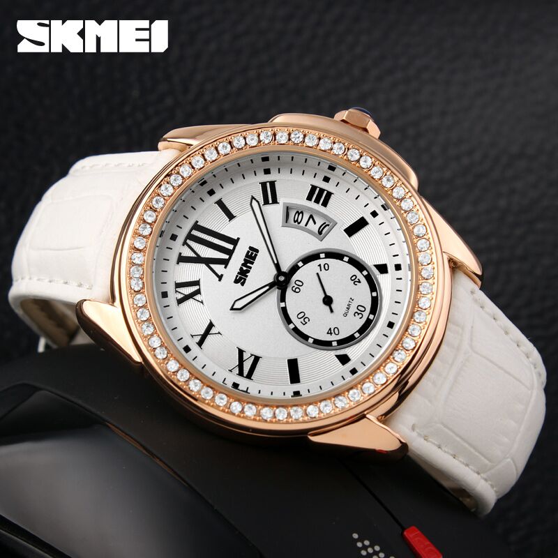 SKMEI Jam Tangan Analog Wanita - 1147CL - White/Gold 