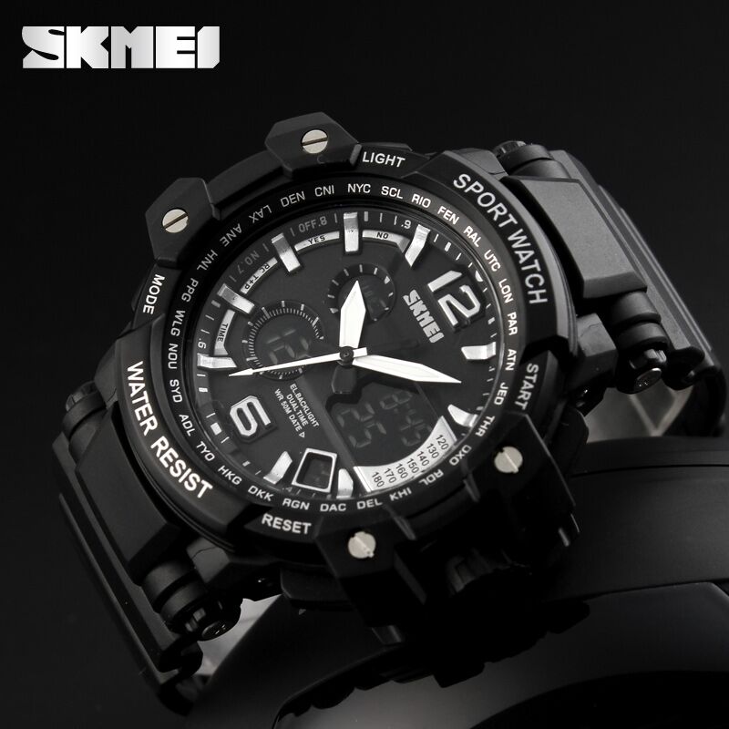 SKMEI Jam Tangan Analog Digital - AD1137 - Black White - 6