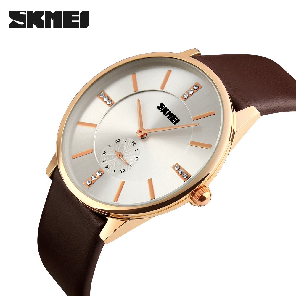 SKMEI Jam Tangan Analog Pria - 1168CL - Brown/Gold 