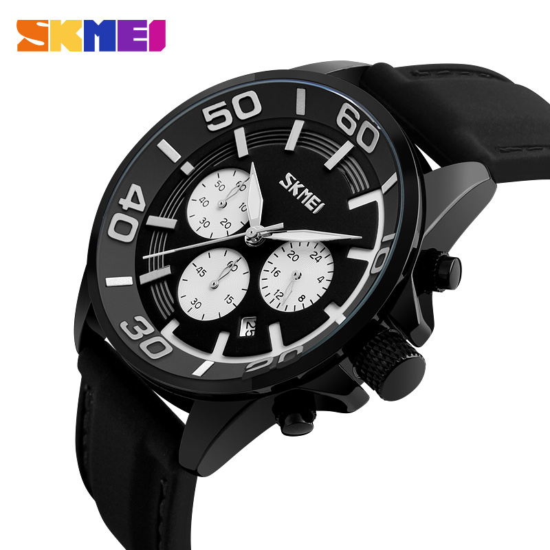 SKMEI Jam Tangan Analog Pria - 9154CL - Black White 