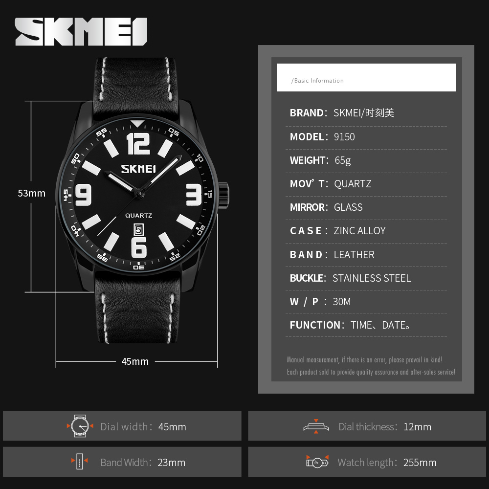 SKMEI Jam Tangan Analog Pilot Design Pria - 9137CL - Black