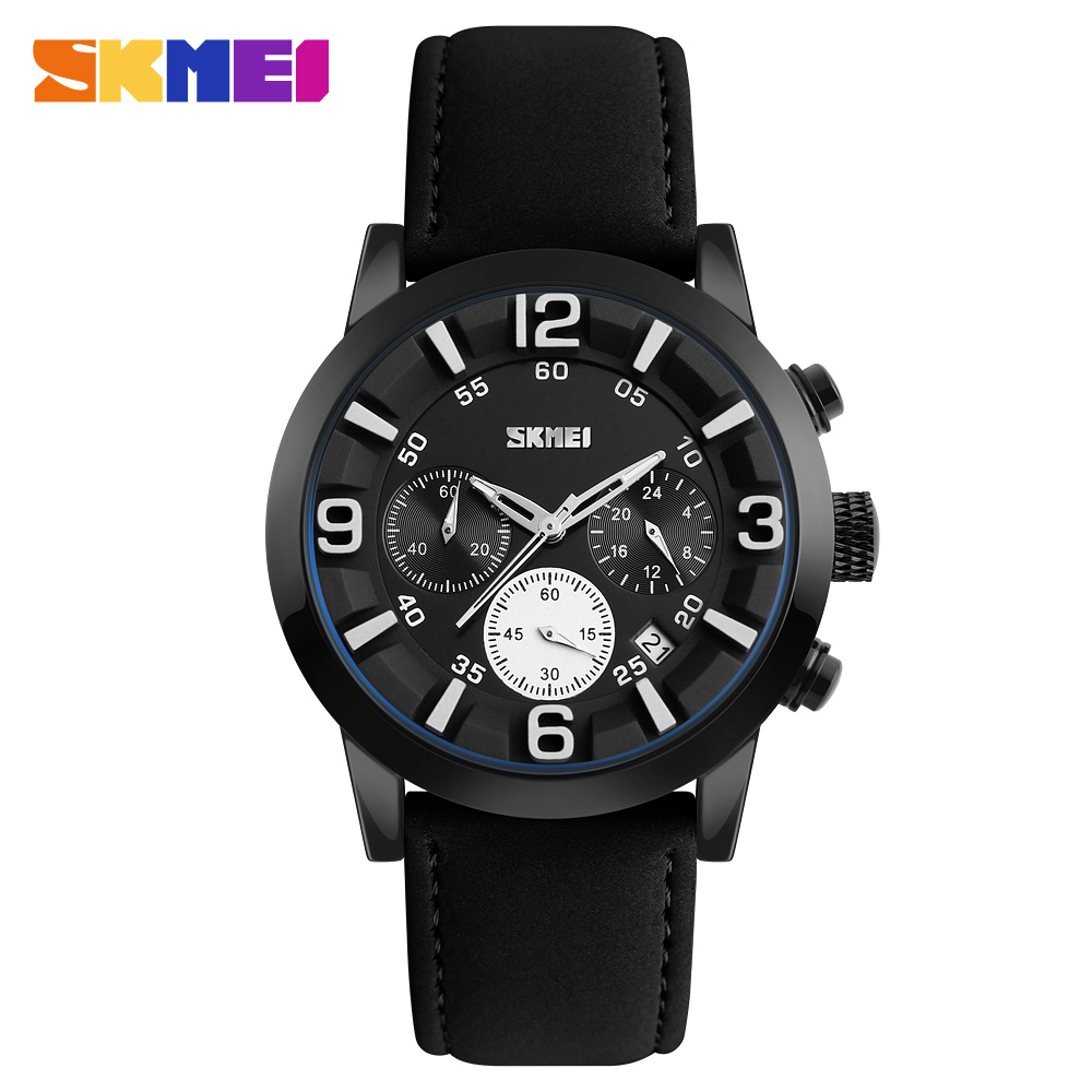 SKMEI Jam Tangan Analog Pria - 9147CL - Black White 