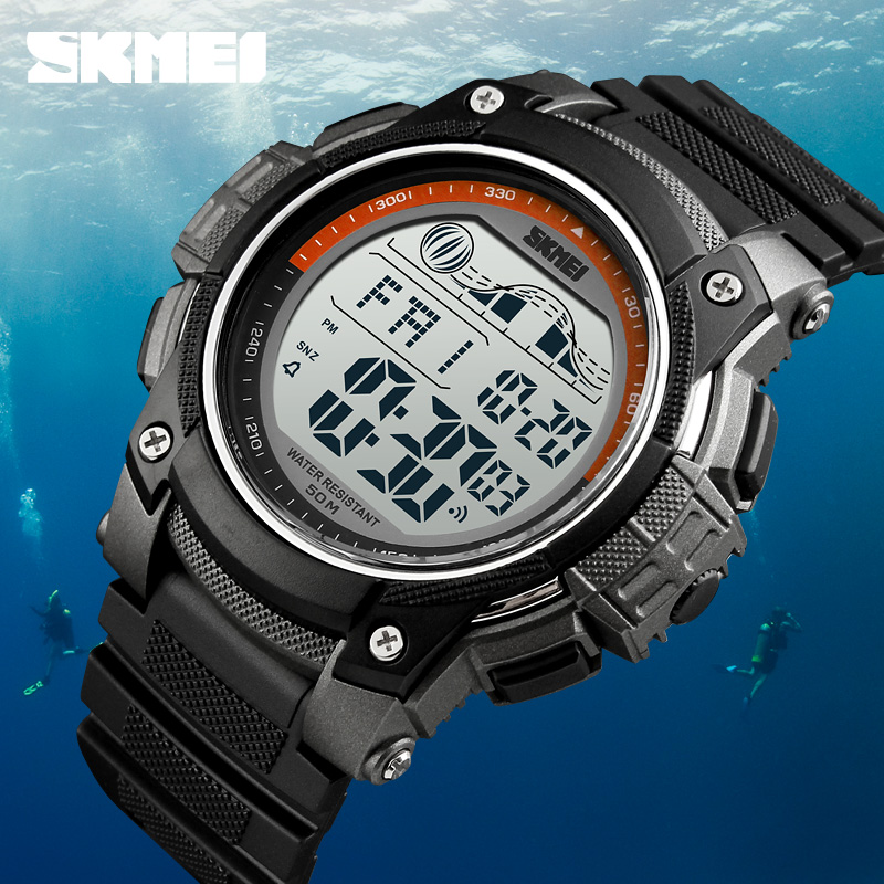 SKMEI Jam  Tangan  Digital Sporty Pria 1372 Titanium  