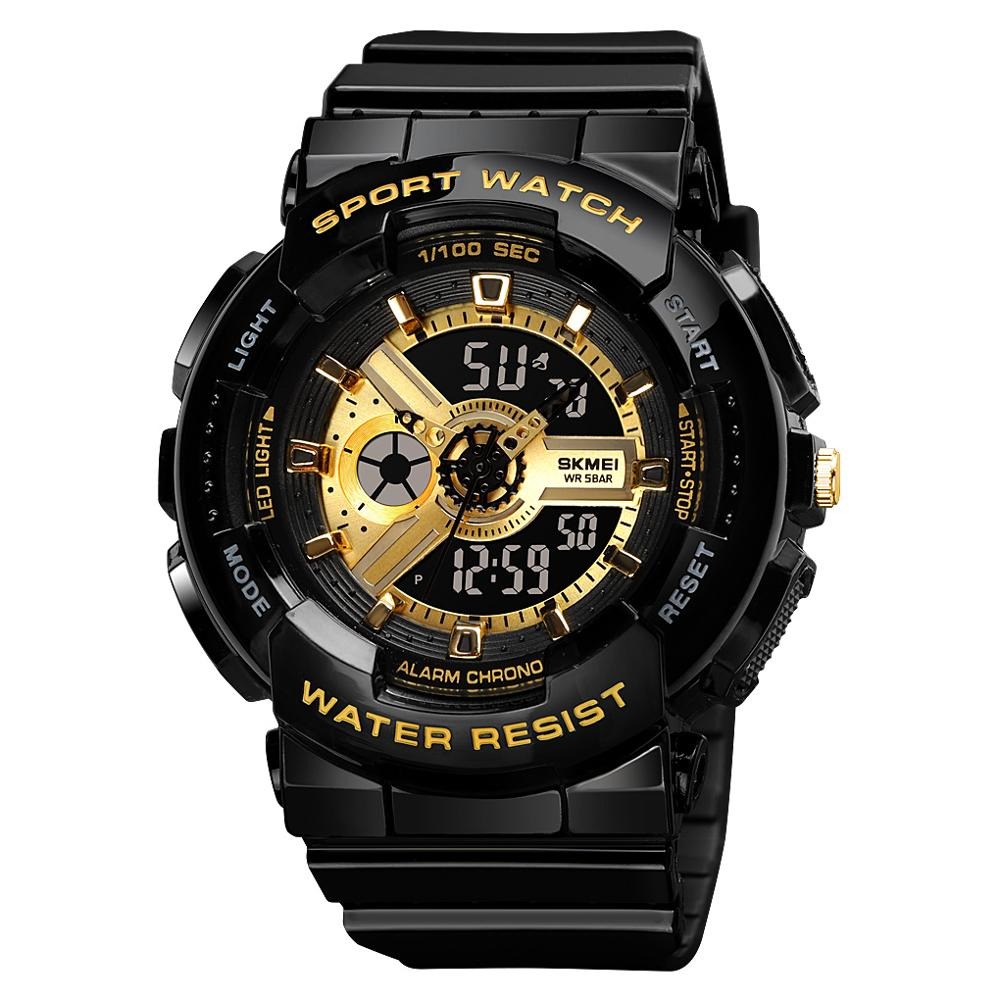 SKMEI Jam  Tangan  Analog Digital  Sporty Pria 1689 Black 